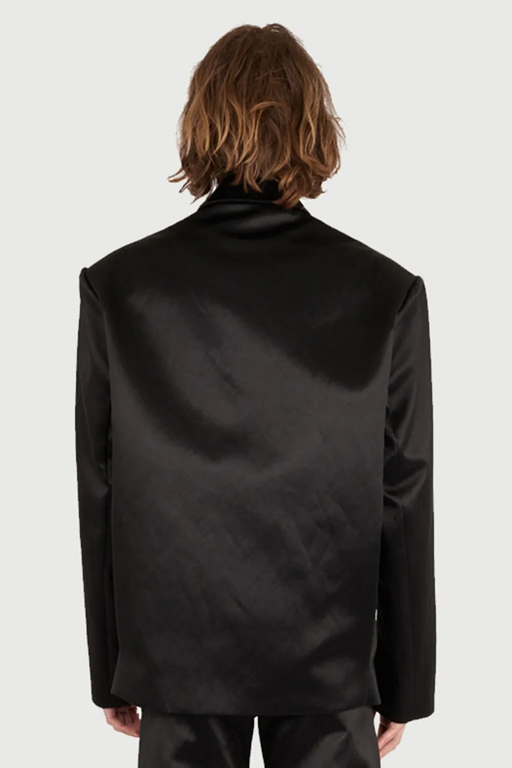 Jeanne Friot Belt Suit veste tailleur noire satin