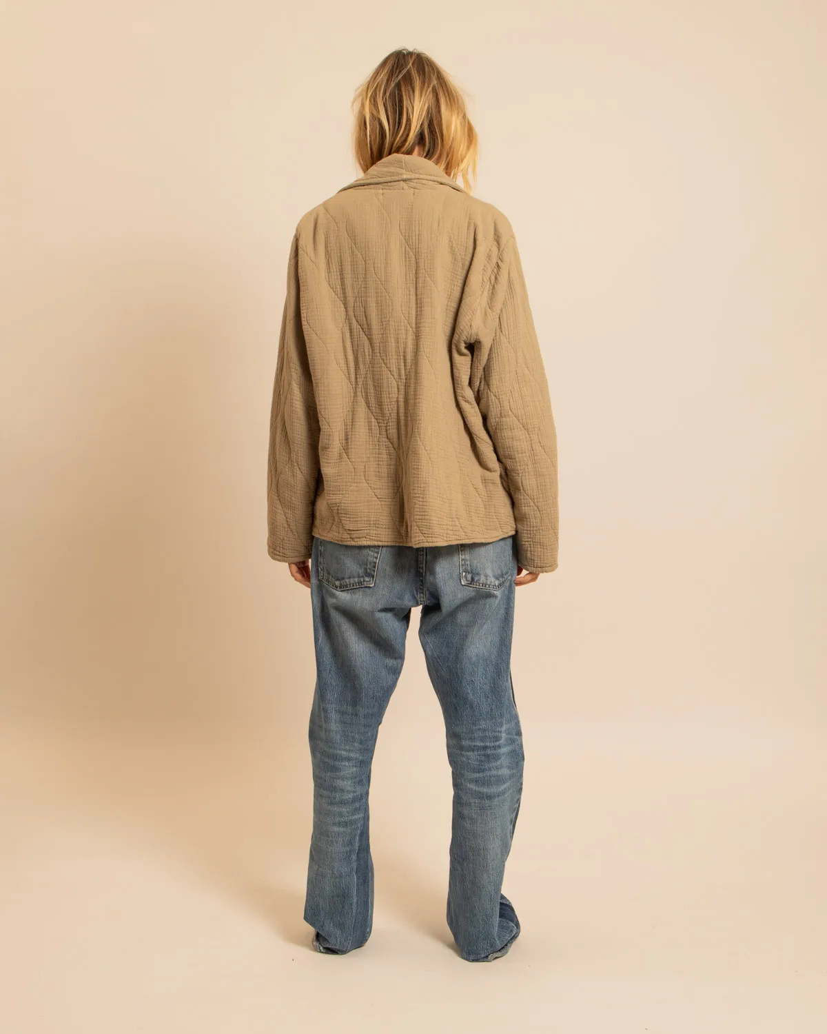 Aokyanos Cuba Beige kimono beige coton matelassé