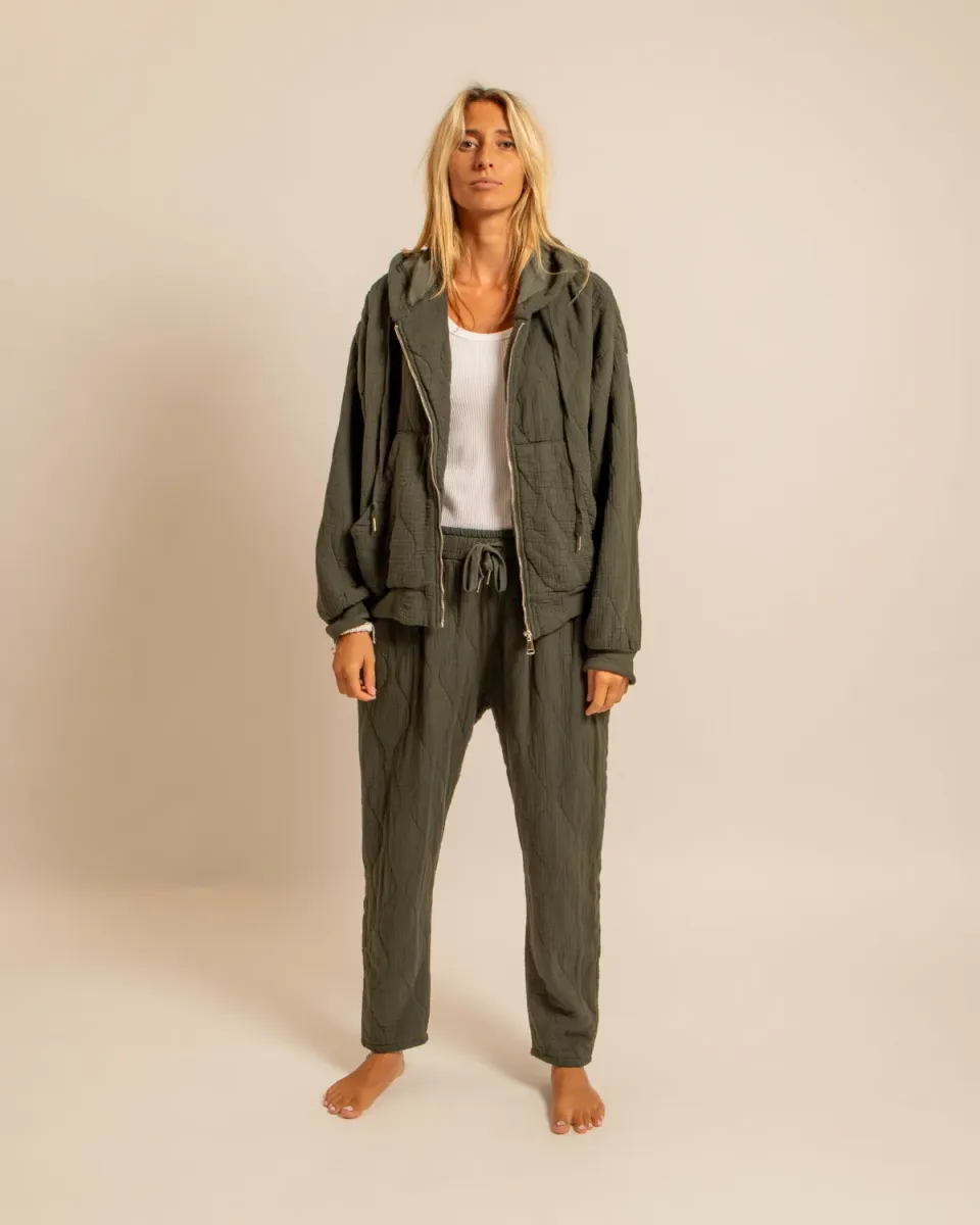 AOKYANOS Boston pantalon kaki gaze coton matelassé
