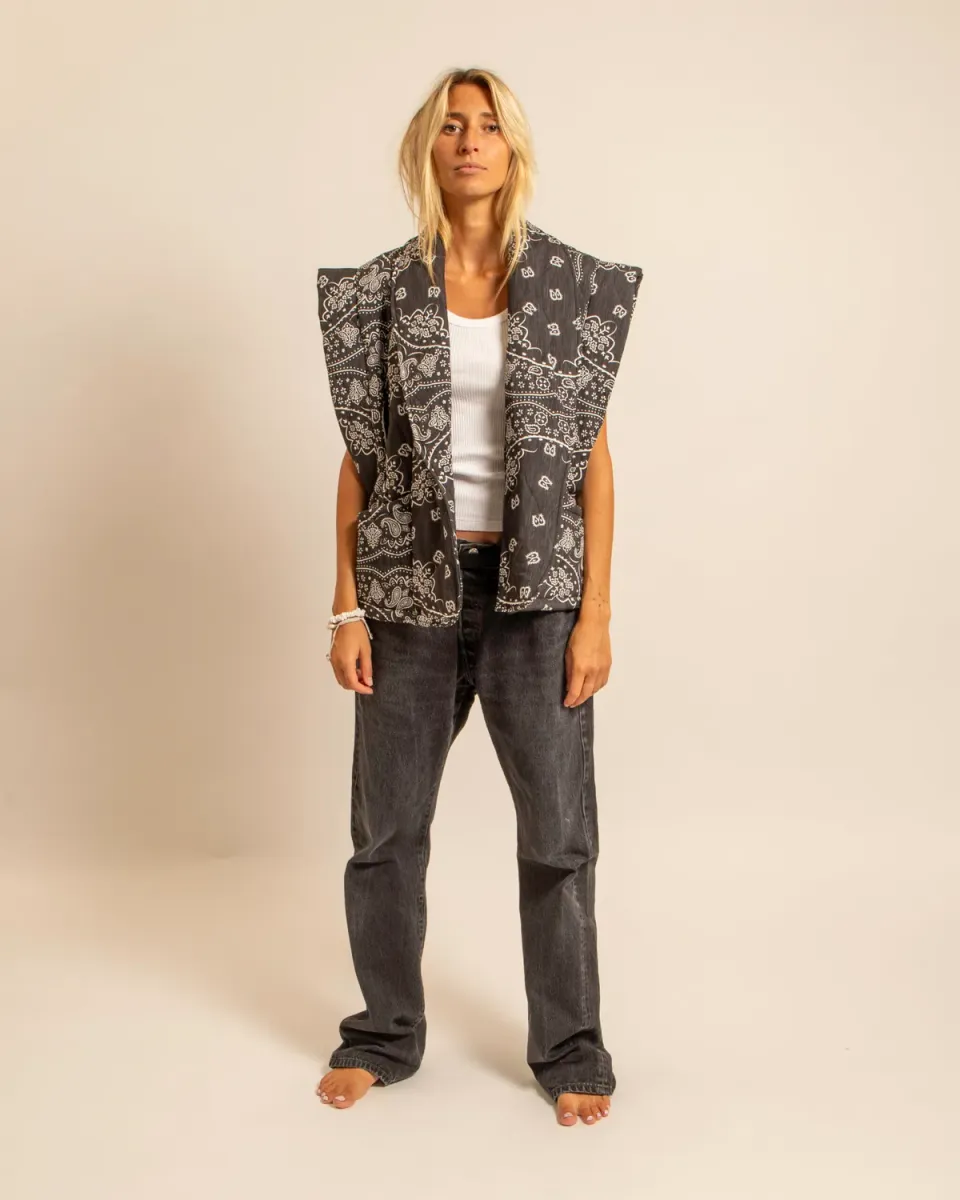 Aokyanos Brooklyn Bandanas gilet matelassé anthracite