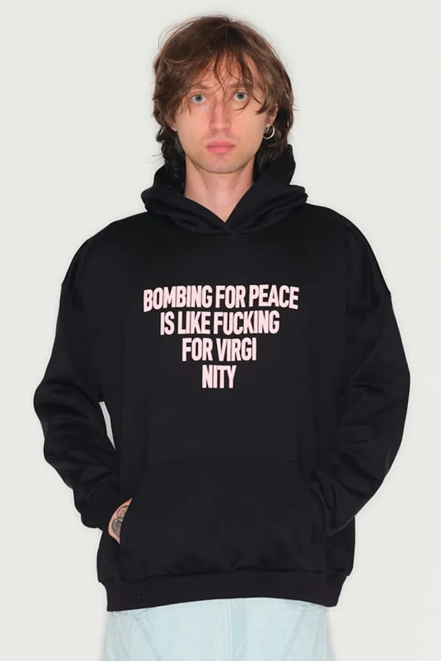 JEANNE FRIOT Peace Hoodie sweat noir peace