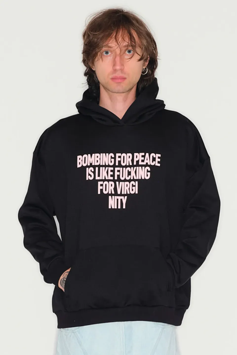 JEANNE FRIOT Peace Hoodie sweat noir peace
