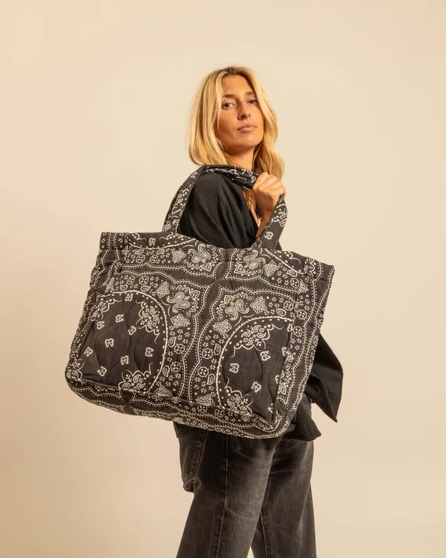 AOKYANOS Philadelphie Bandana Anthracite sac matelassé