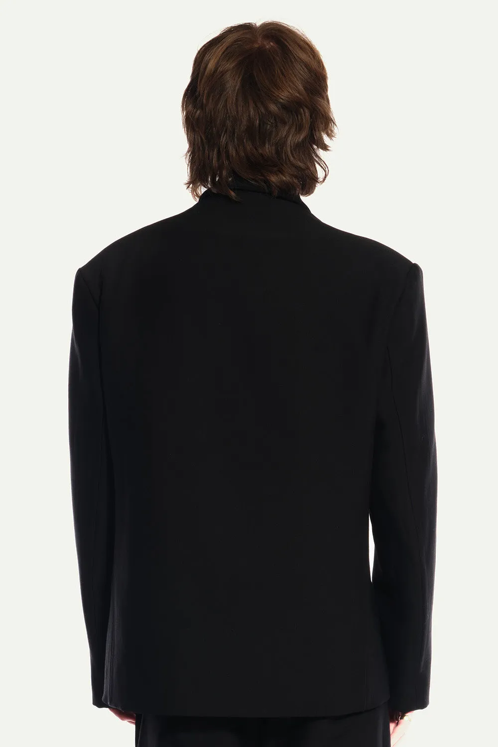 Jeanne Friot Belt Suit veste tailleur oversize laine noire