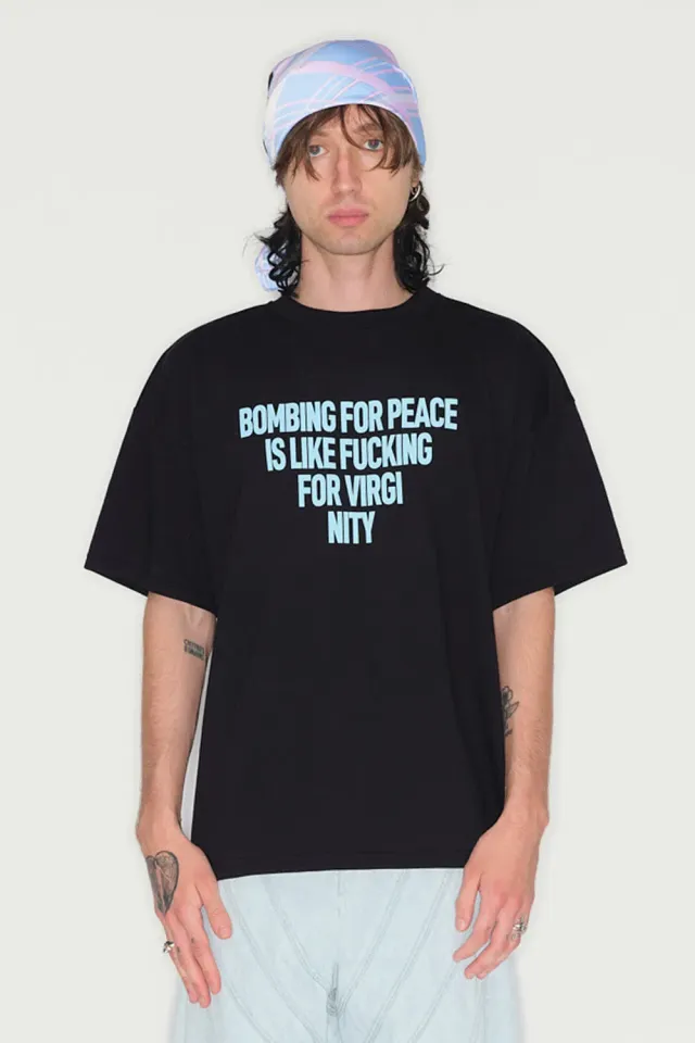 Jeanne Friot Peace tee-shirt oversize noir recyclé