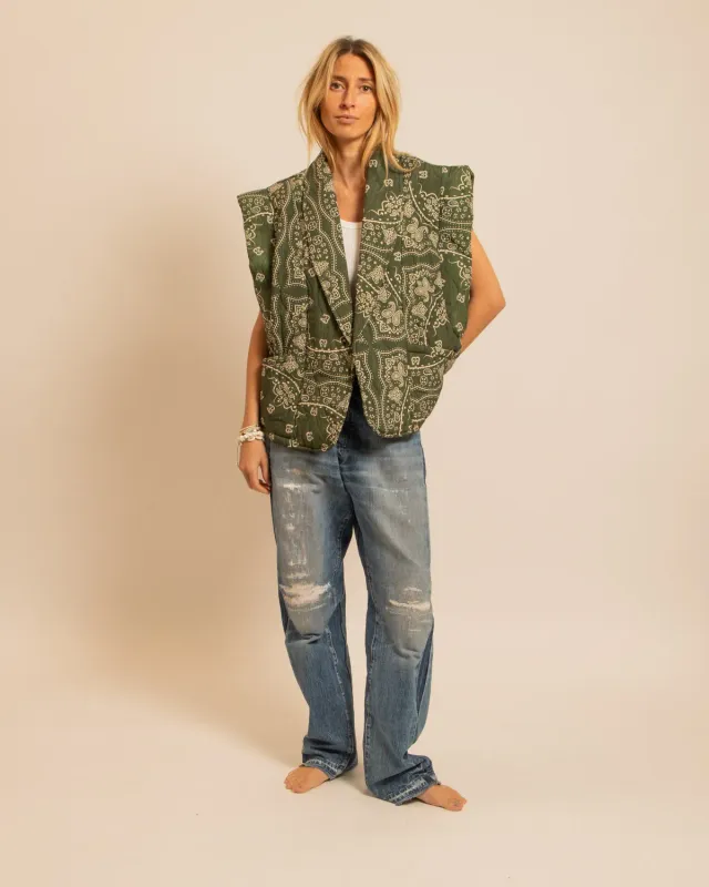 AOKYANOS Brooklyn gilet Bandanas Kaki viscose