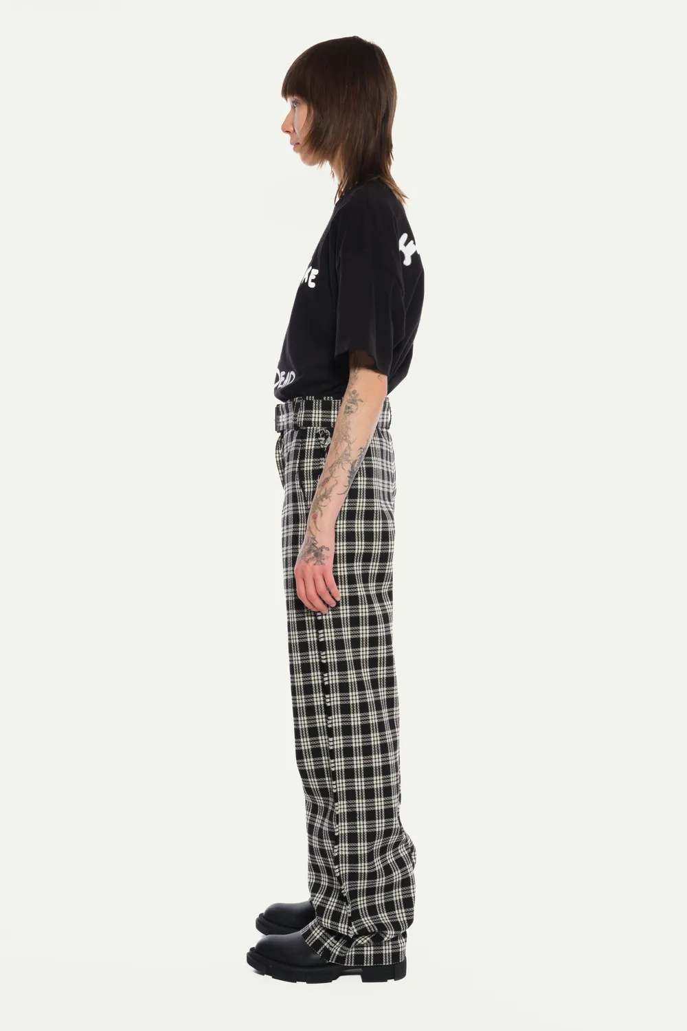 Jeanne Friot Tartan Suit Pantalon tailleur tartan noir blanc