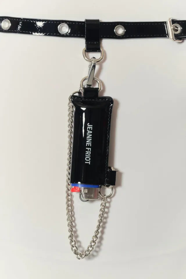 Jeanne Friot Light Holder étui à briquet noir chaîne cuir