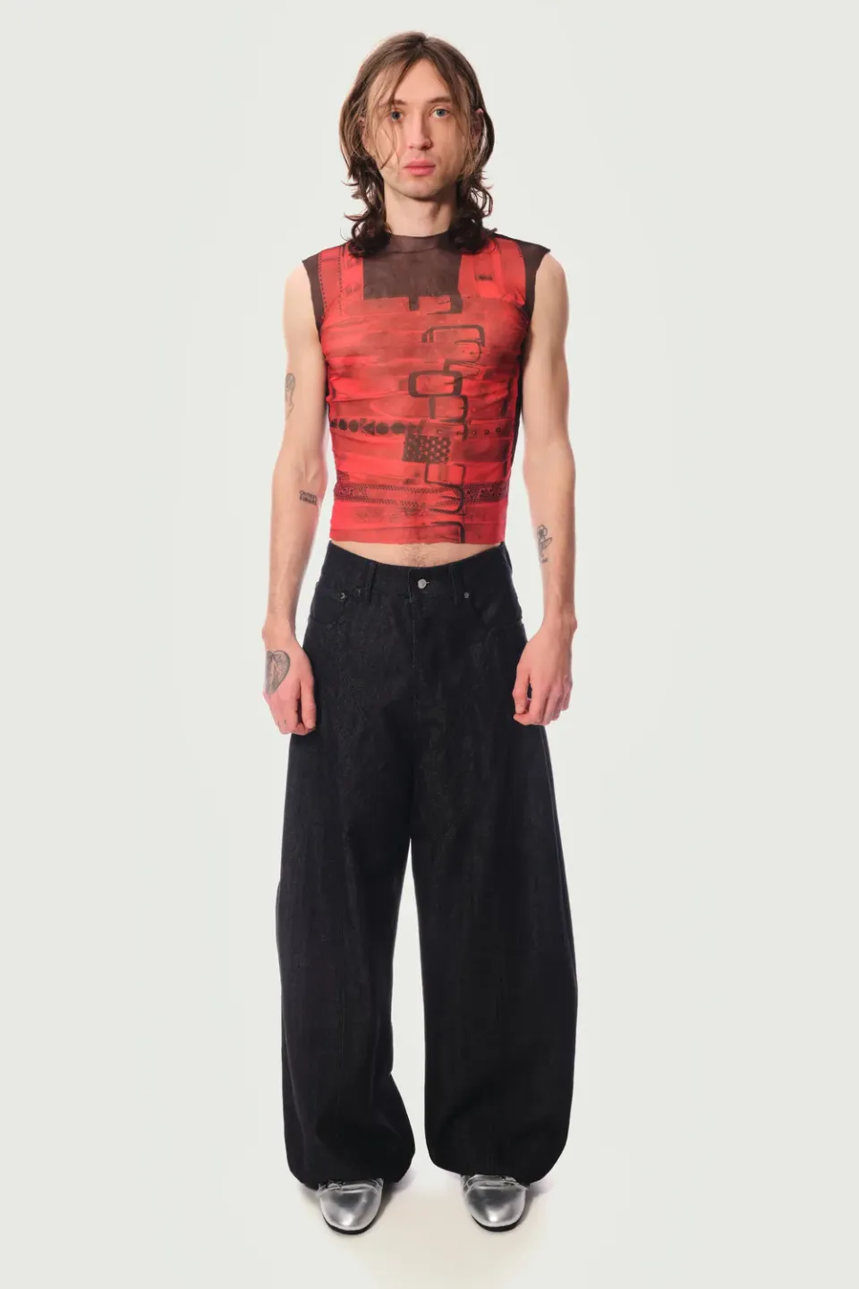 Jeanne Friot Resistance Armour Jean large bleu clair