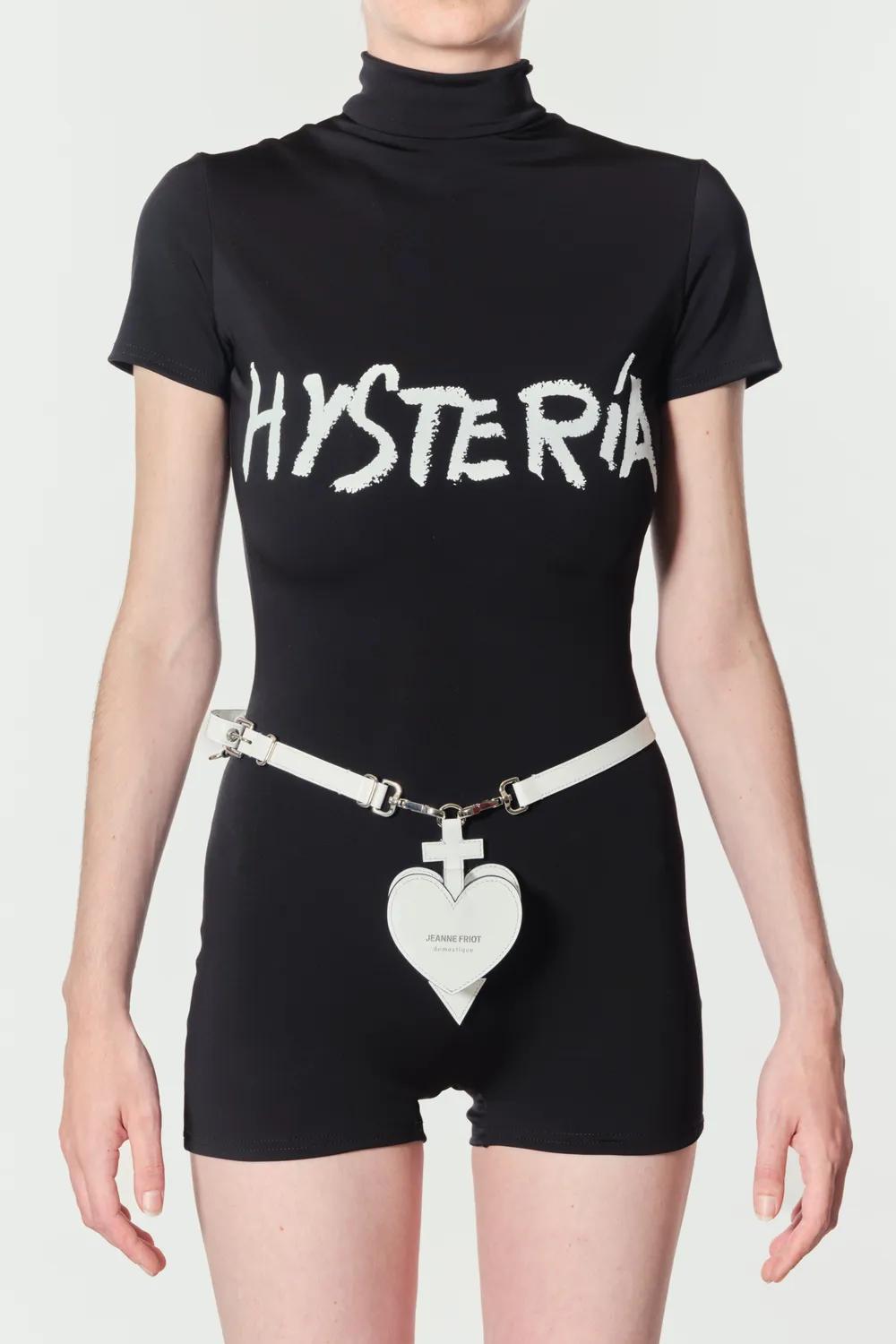 JEANNE FRIOT Heart AirPods Case étui cuir noir