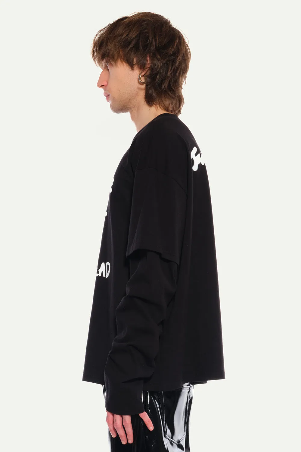 JEANNE FRIOT Punk Double tee noir double manche