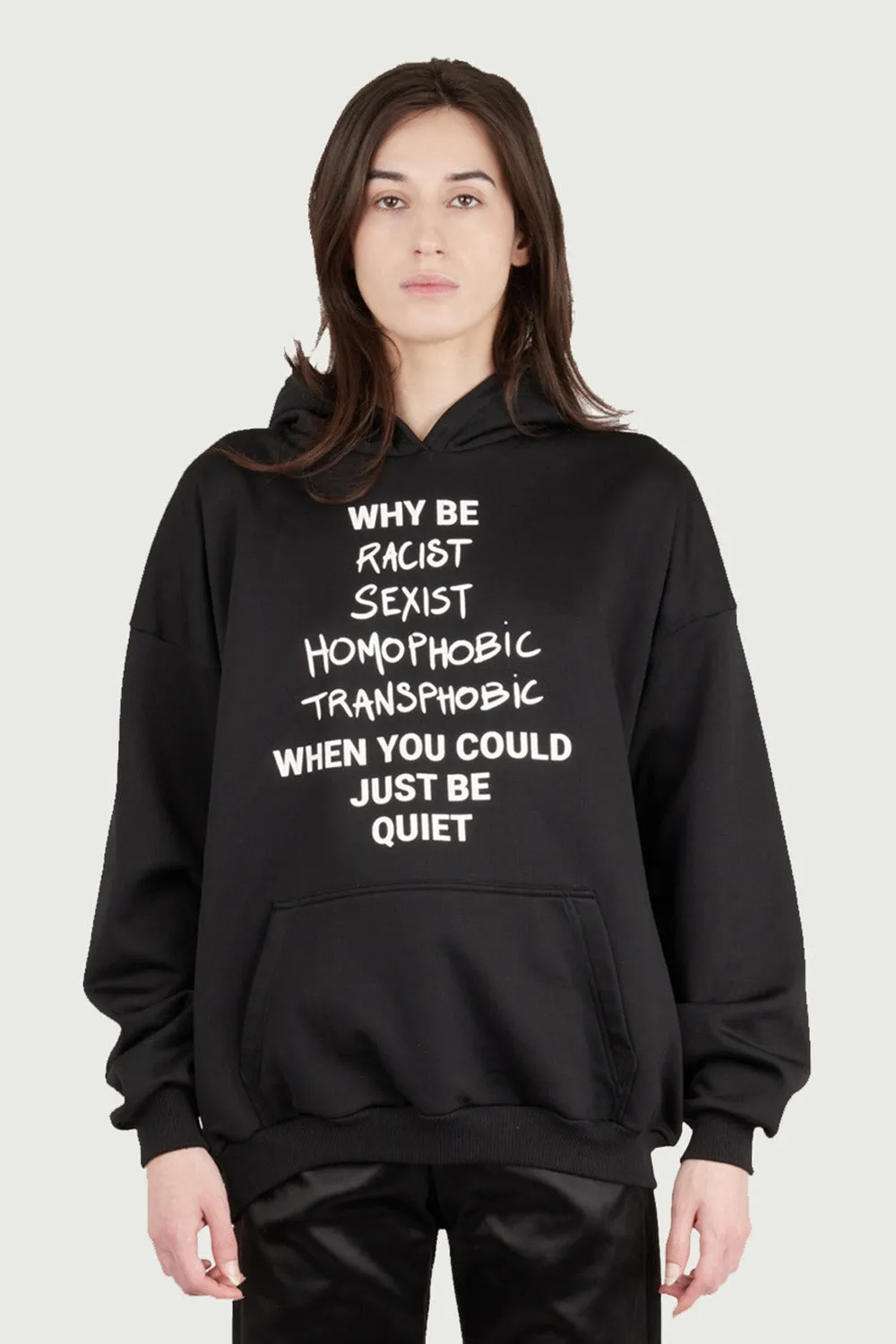 JEANNE FRIOT Why Be Hoodie sweat noir oversize
