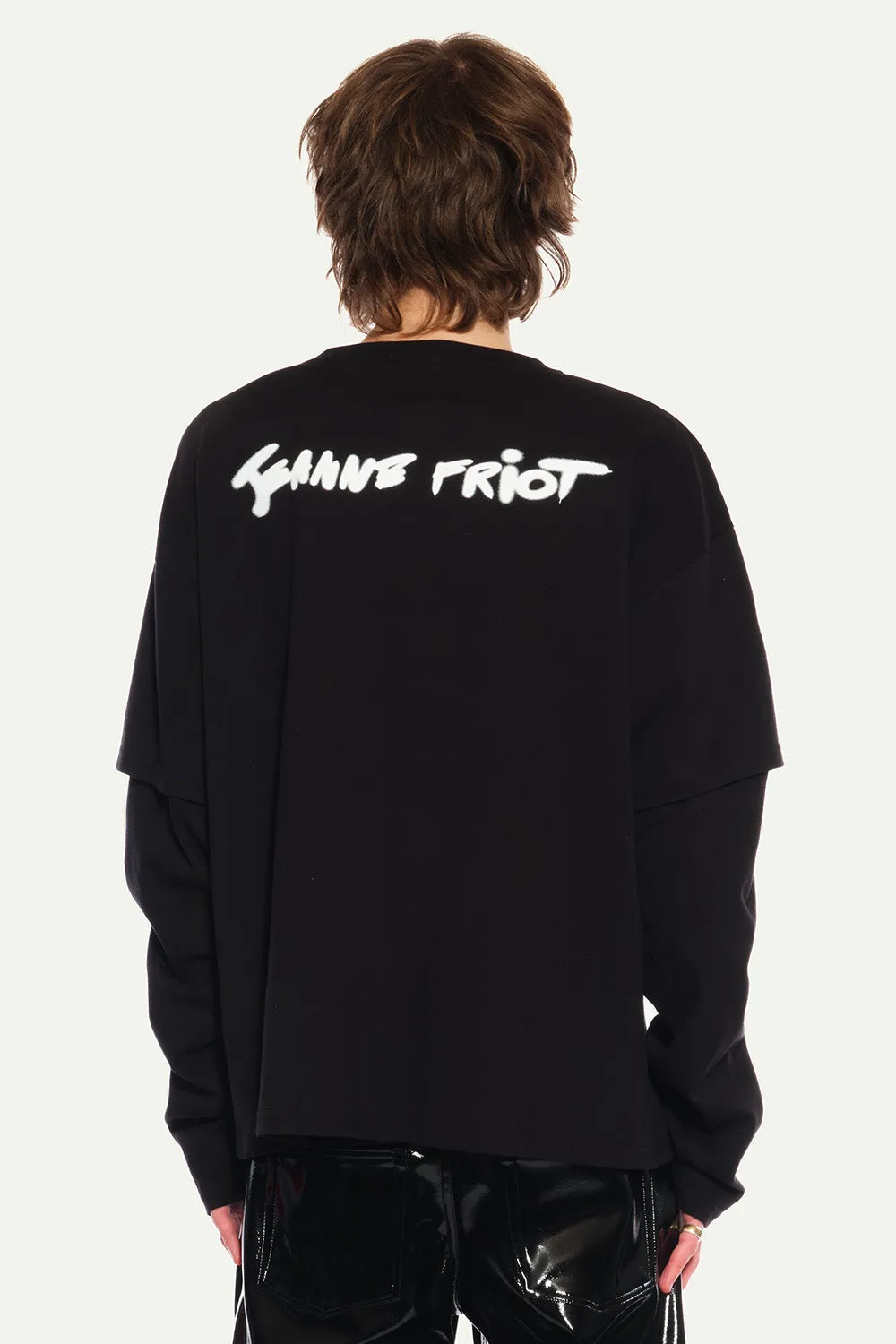 JEANNE FRIOT Punk Double tee noir double manche