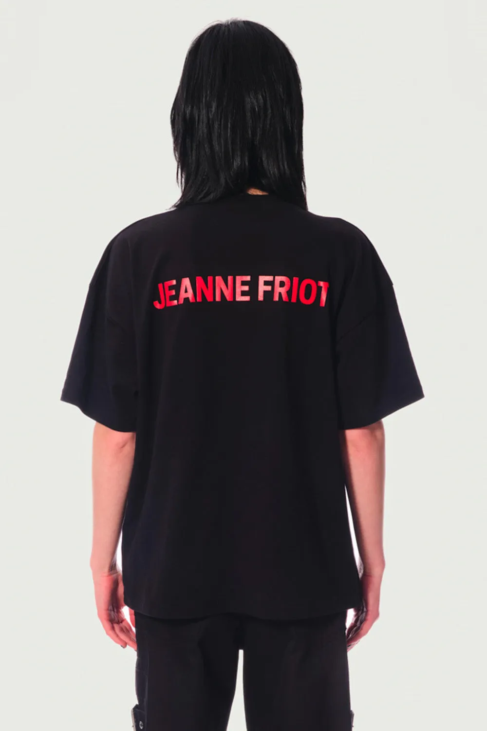 JEANNE FRIOT Fight Tee tee-shirt oversize noir slogan