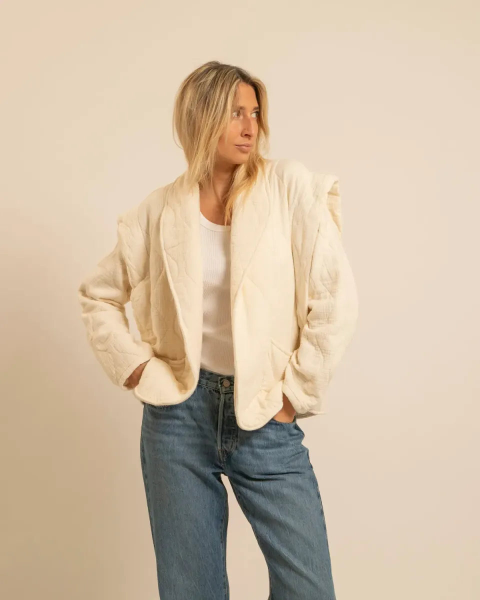 Aokyanos San Francisco Crème kimono coton matelassé