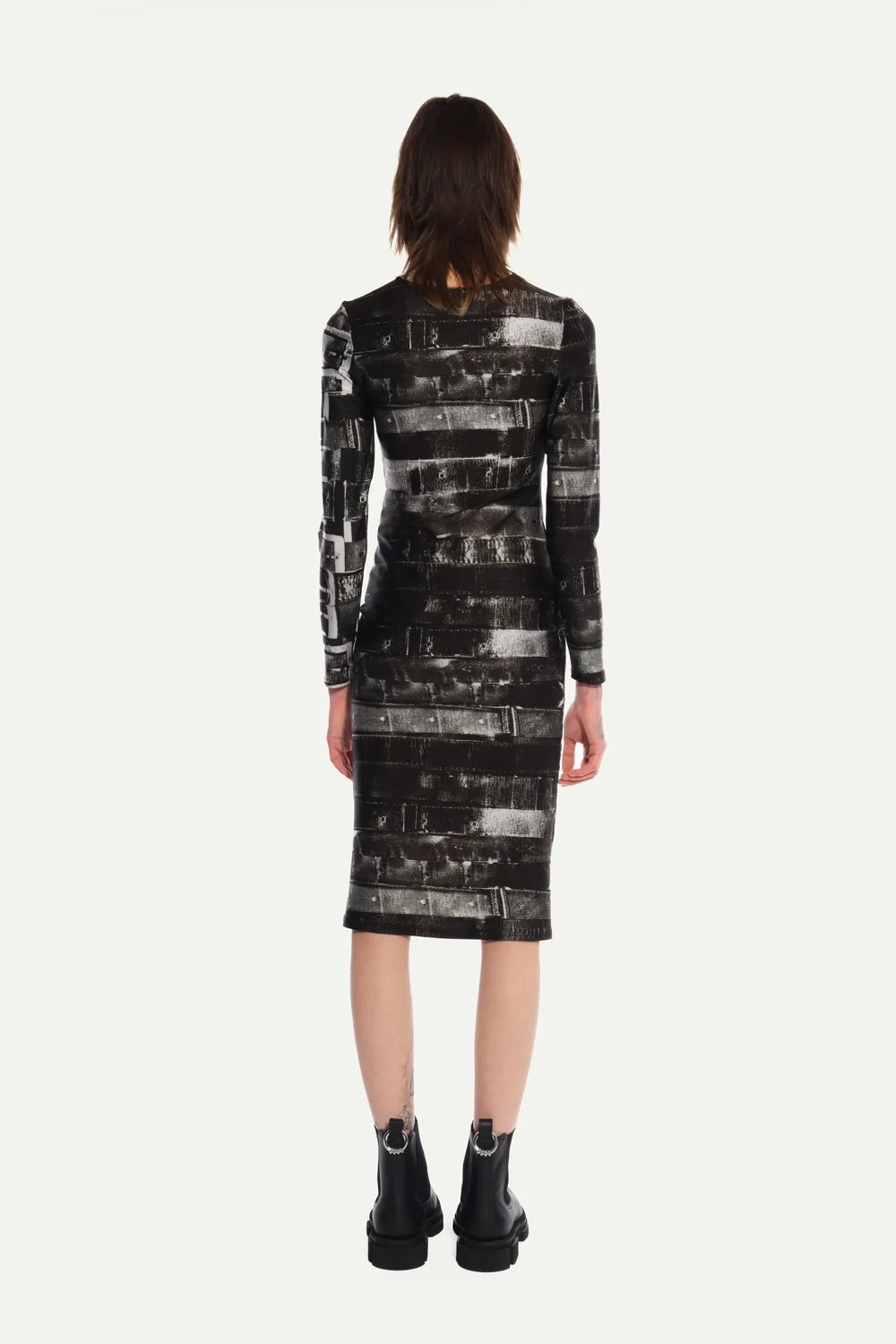 JEANNE FRIOT Cavaliere Dress robe rouge spandex ceintures