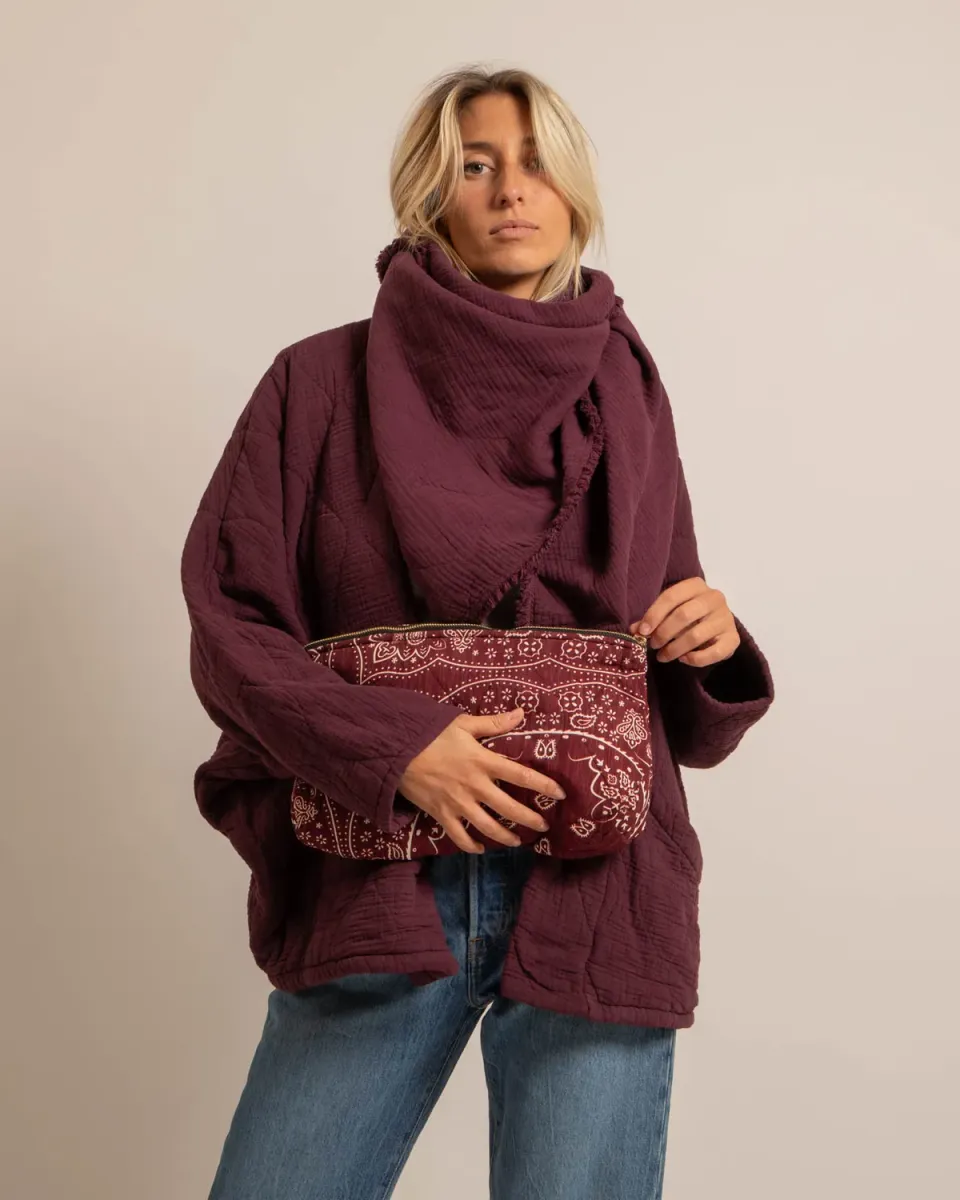 AOKYANOS Toronto chèche bordeaux gaze coton 120 cm