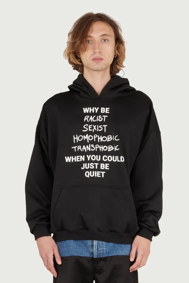 JEANNE FRIOT Why Be Hoodie sweat noir oversize