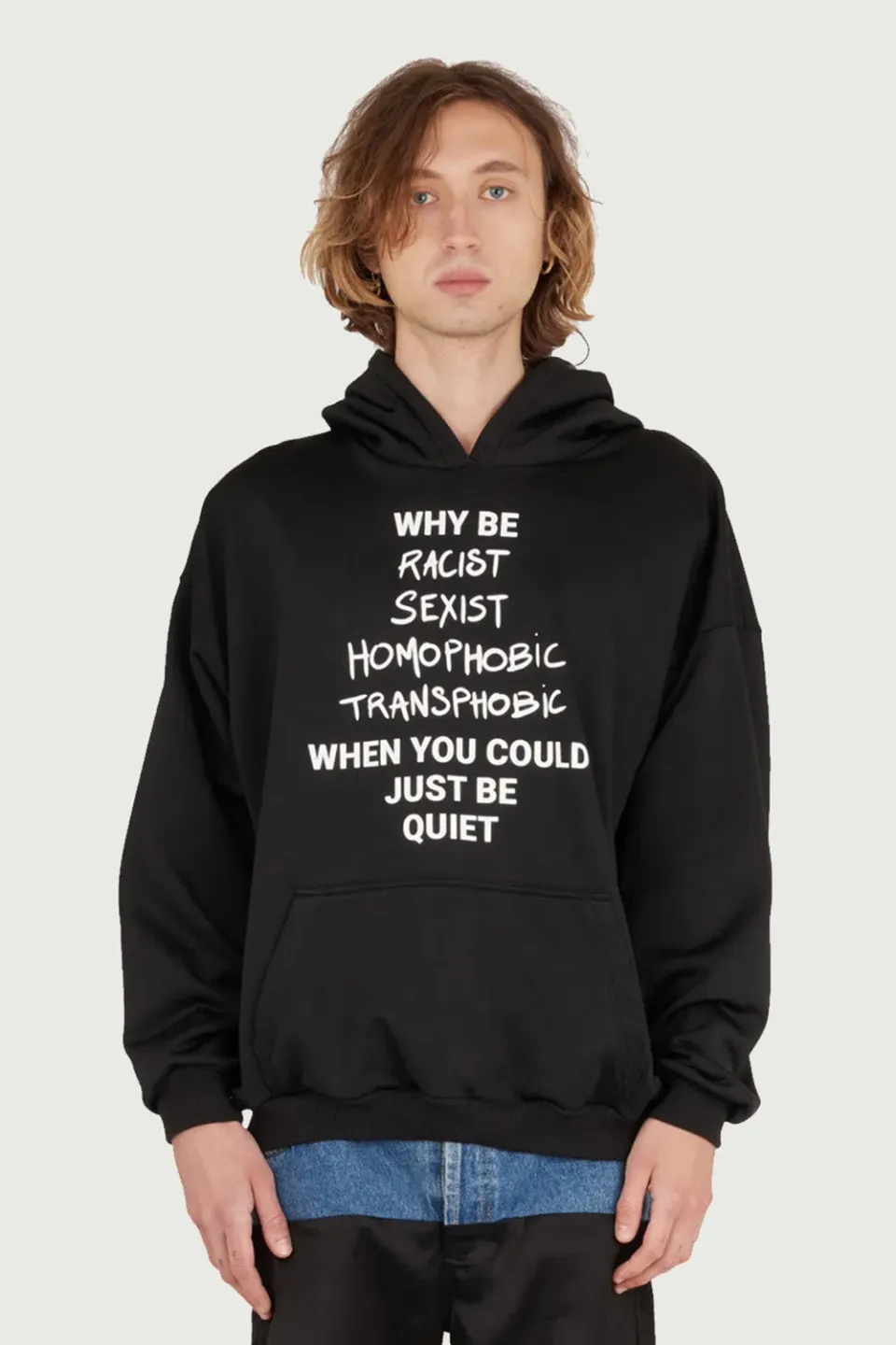 JEANNE FRIOT Why Be Hoodie sweat noir oversize