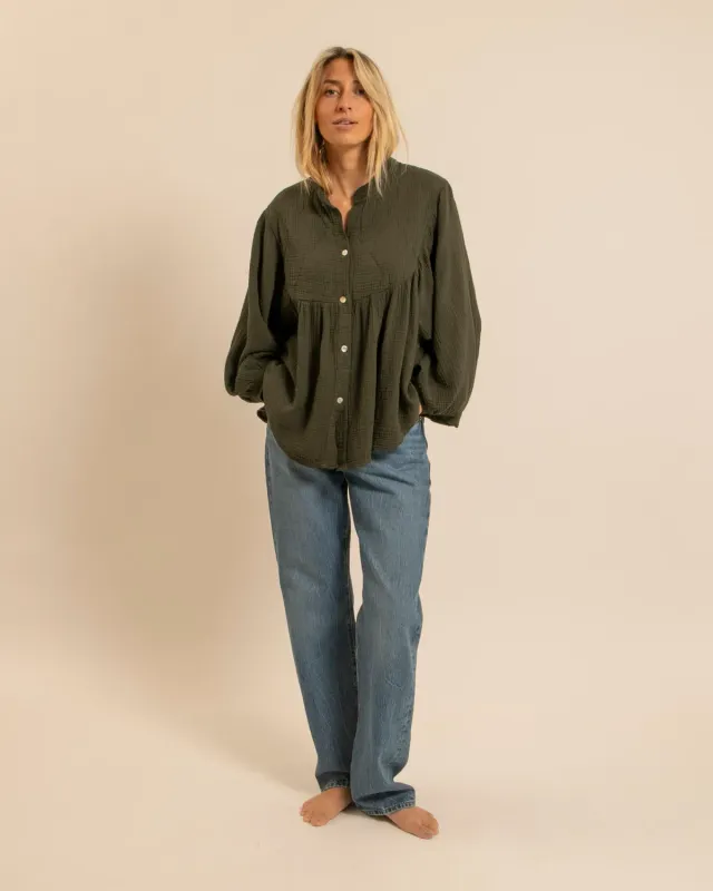 Aokyanos Los Angeles chemise kaki coton matelassée