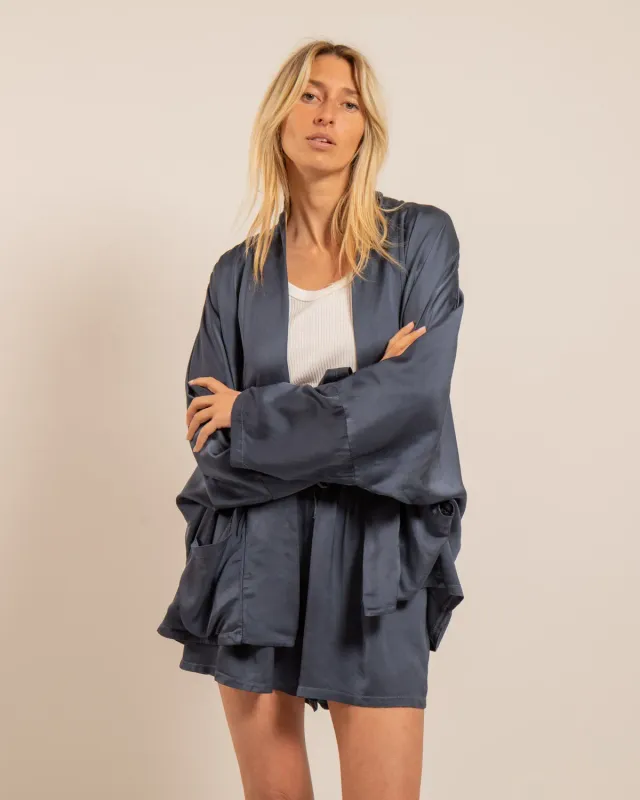 AOKYANOS Chicago Nuit Light veste kimono satinée nuit taille unique