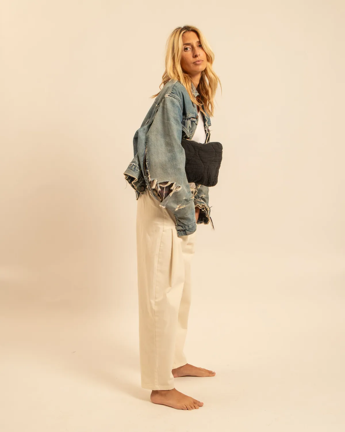 Aokyanos Orlando pochette matelassée noire viscose