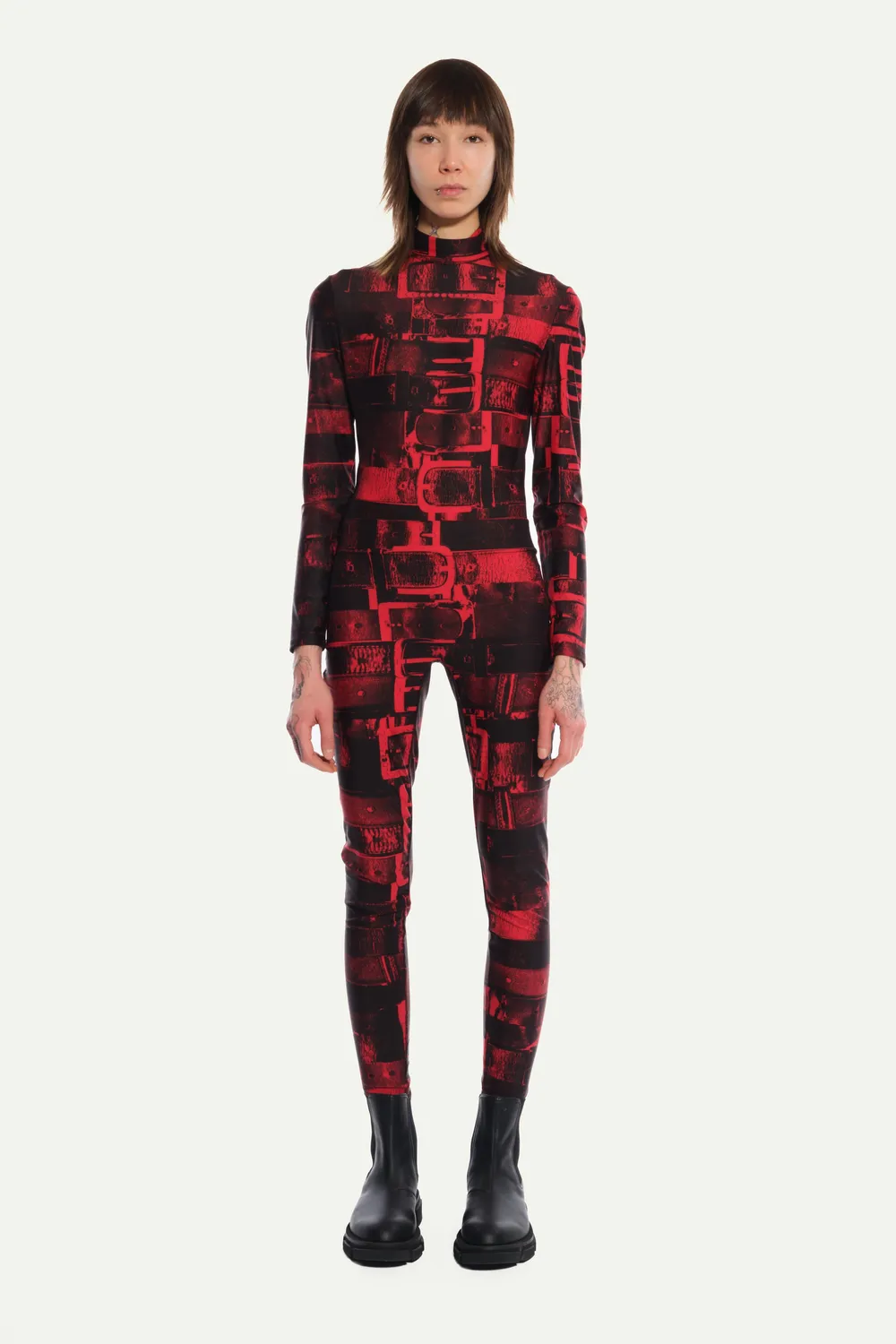 Jeanne Friot Cavaliere Jumpsuit combinaison rouge moulante