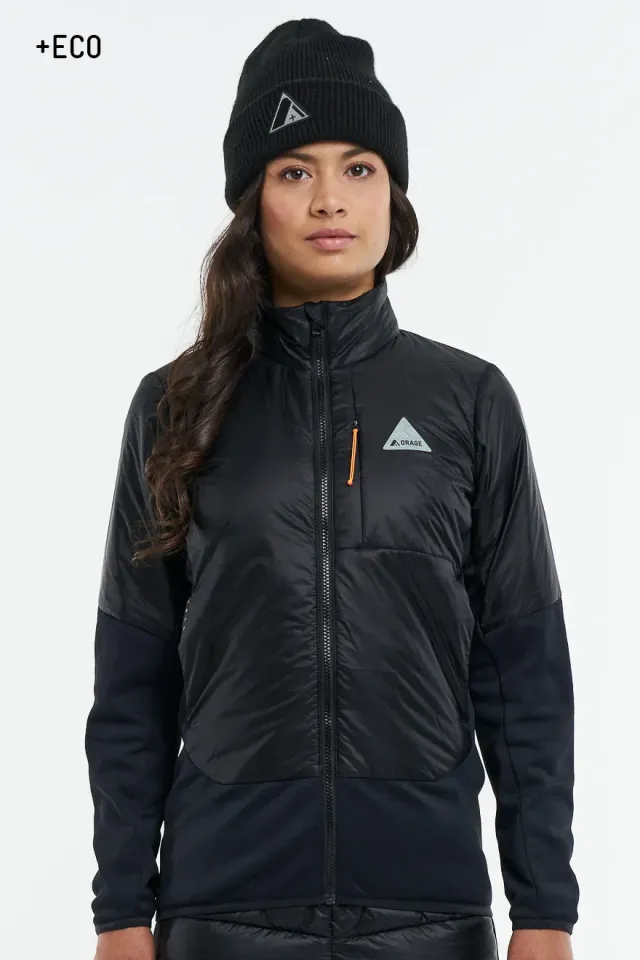 Orage Stella veste intermédiaire femme noir stretch