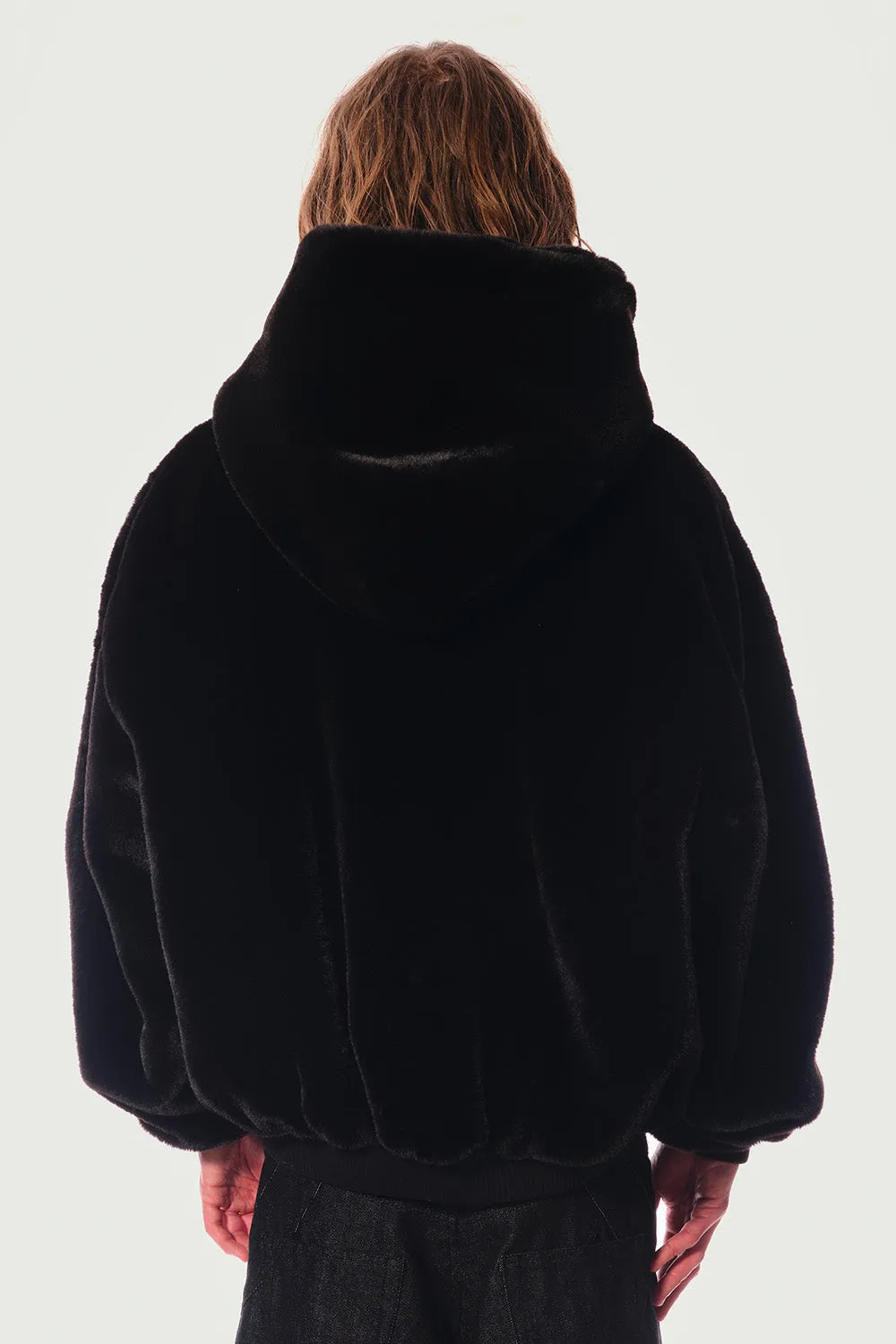 Jeanne Friot hoodie fausse fourrure noire oversize zip
