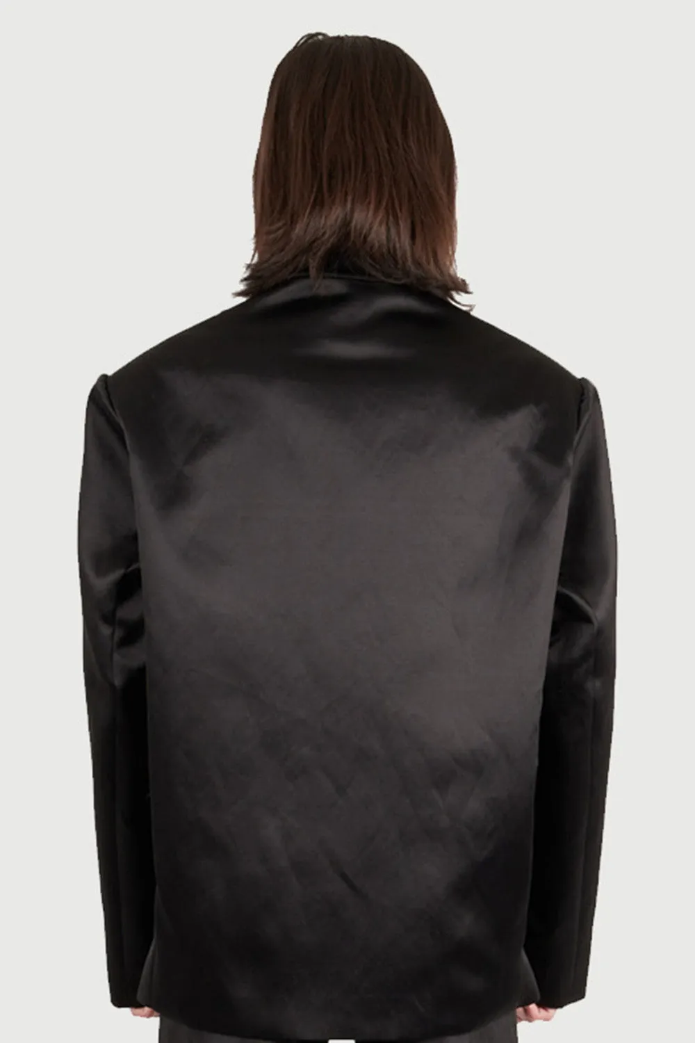 Jeanne Friot Belt Suit veste tailleur noire satin