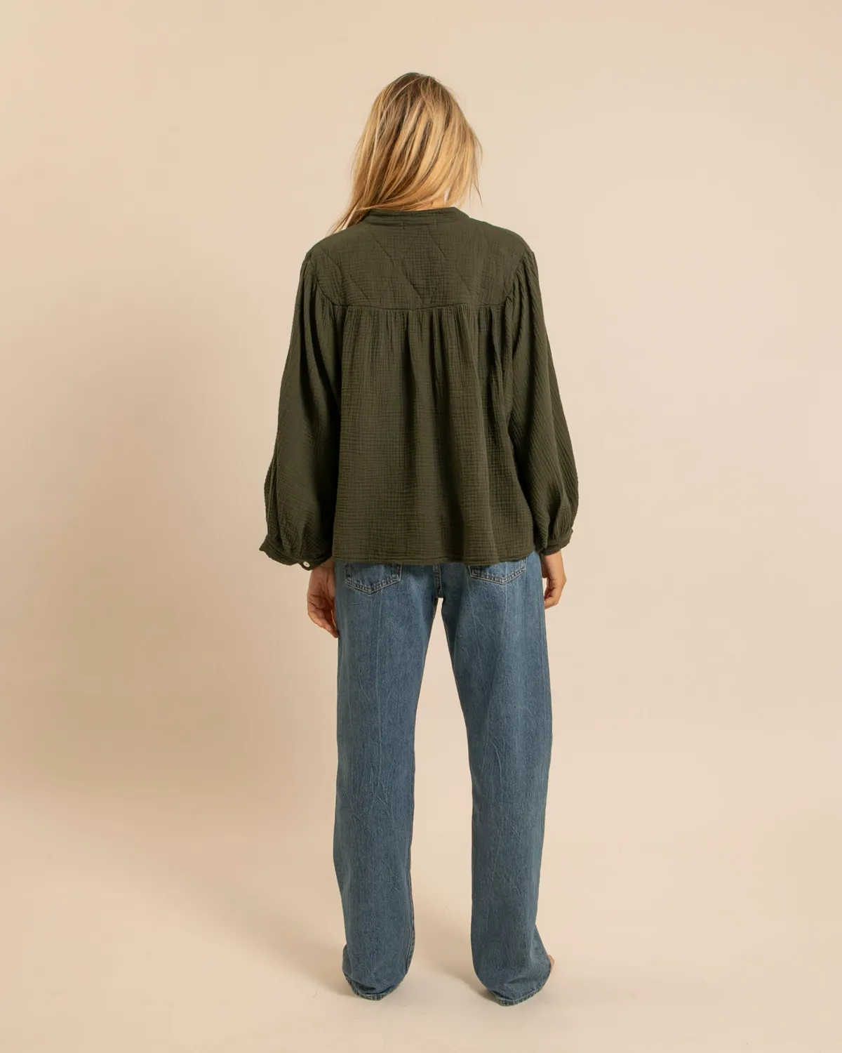 Aokyanos Los Angeles chemise kaki coton matelassée