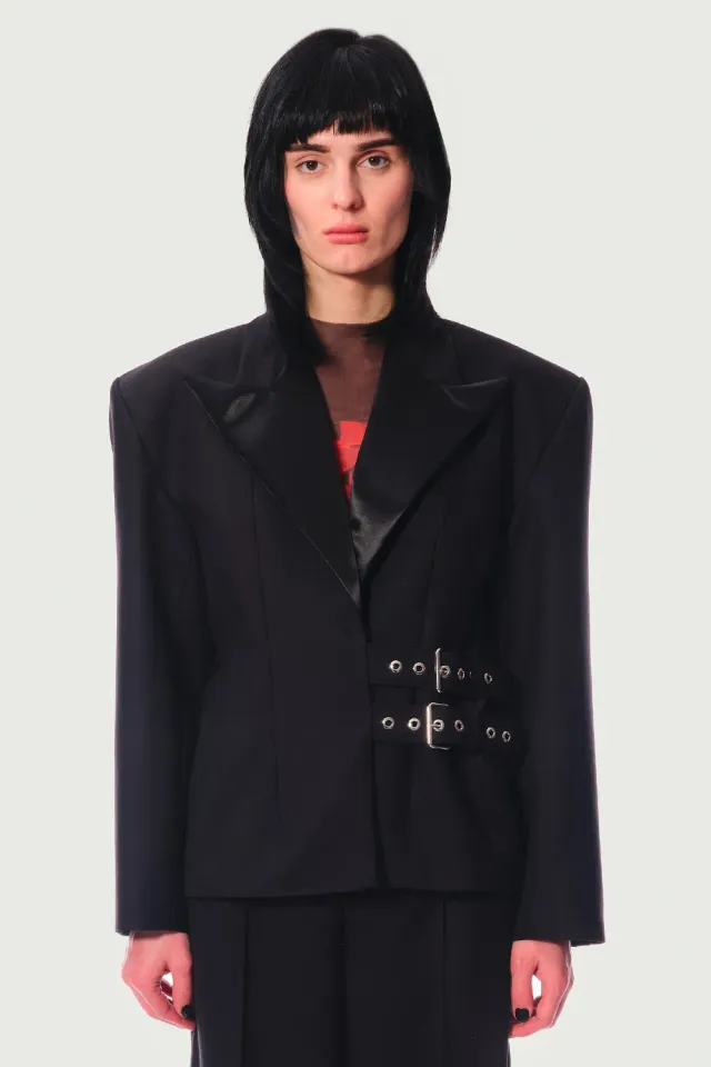 JEANNE FRIOT Camille Jacket veste noire laine vierge