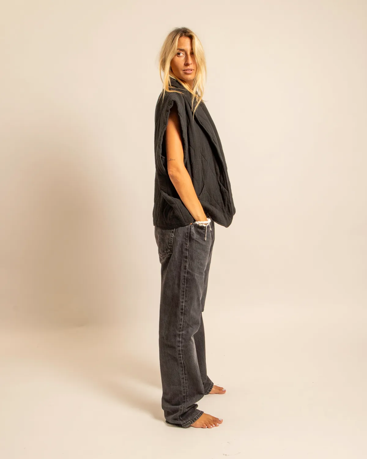AOKYANOS Brooklyn gilet noir coton taille unique