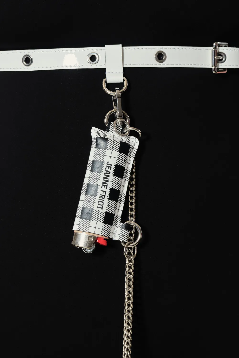 JEANNE FRIOT Lighter Holder Tartan étui briquet cuir