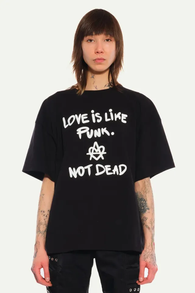 Jeanne Friot Punk tee noir slogan blanc