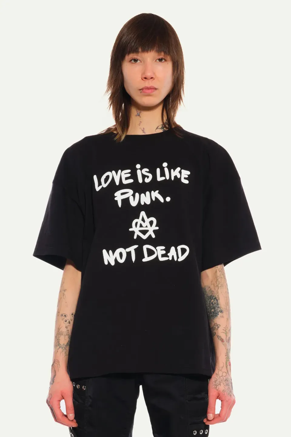 Jeanne Friot Punk tee noir slogan blanc