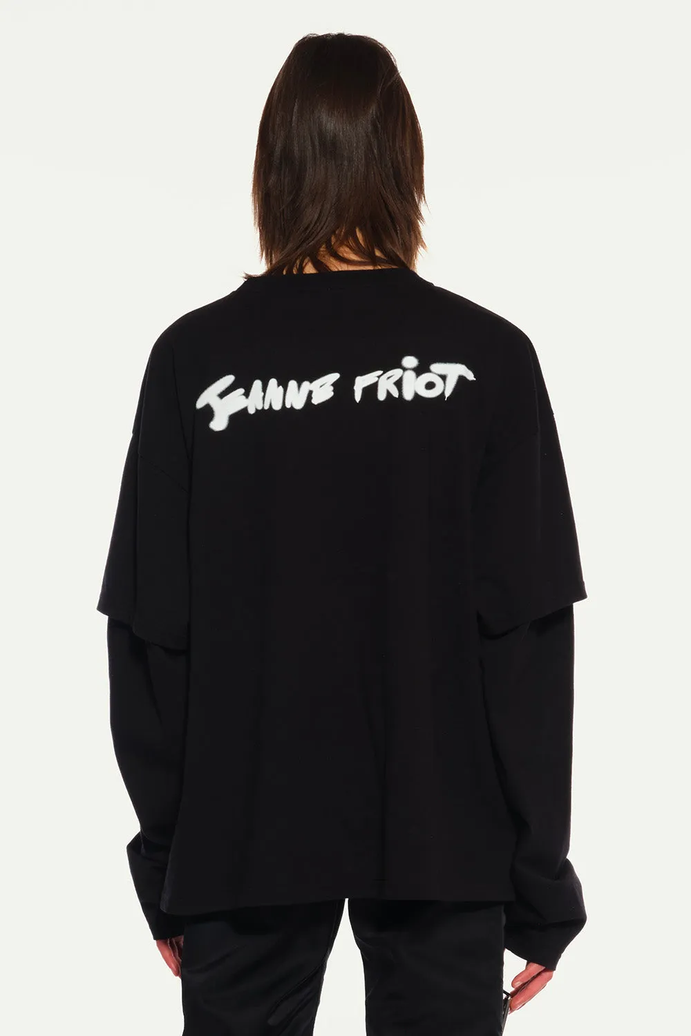 JEANNE FRIOT Punk Double tee noir double manche