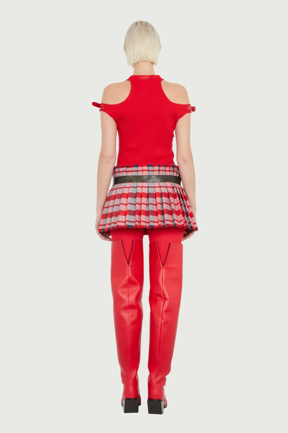 Jeanne Friot Mini Kilt jupe tartan rouge XS
