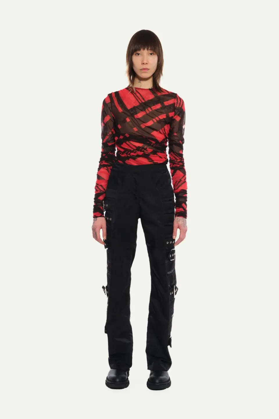 Jeanne Friot Alex Pantalon taille haute noir ceintures
