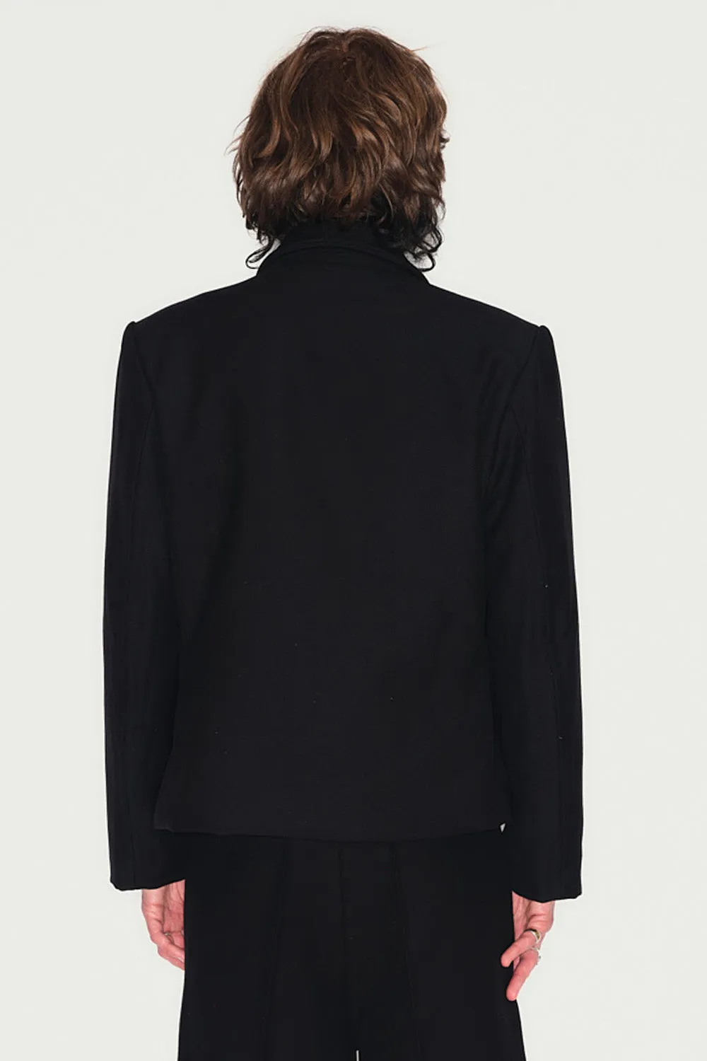 Jeanne Friot Hego Belt veste tailleur noire XL laine vierge