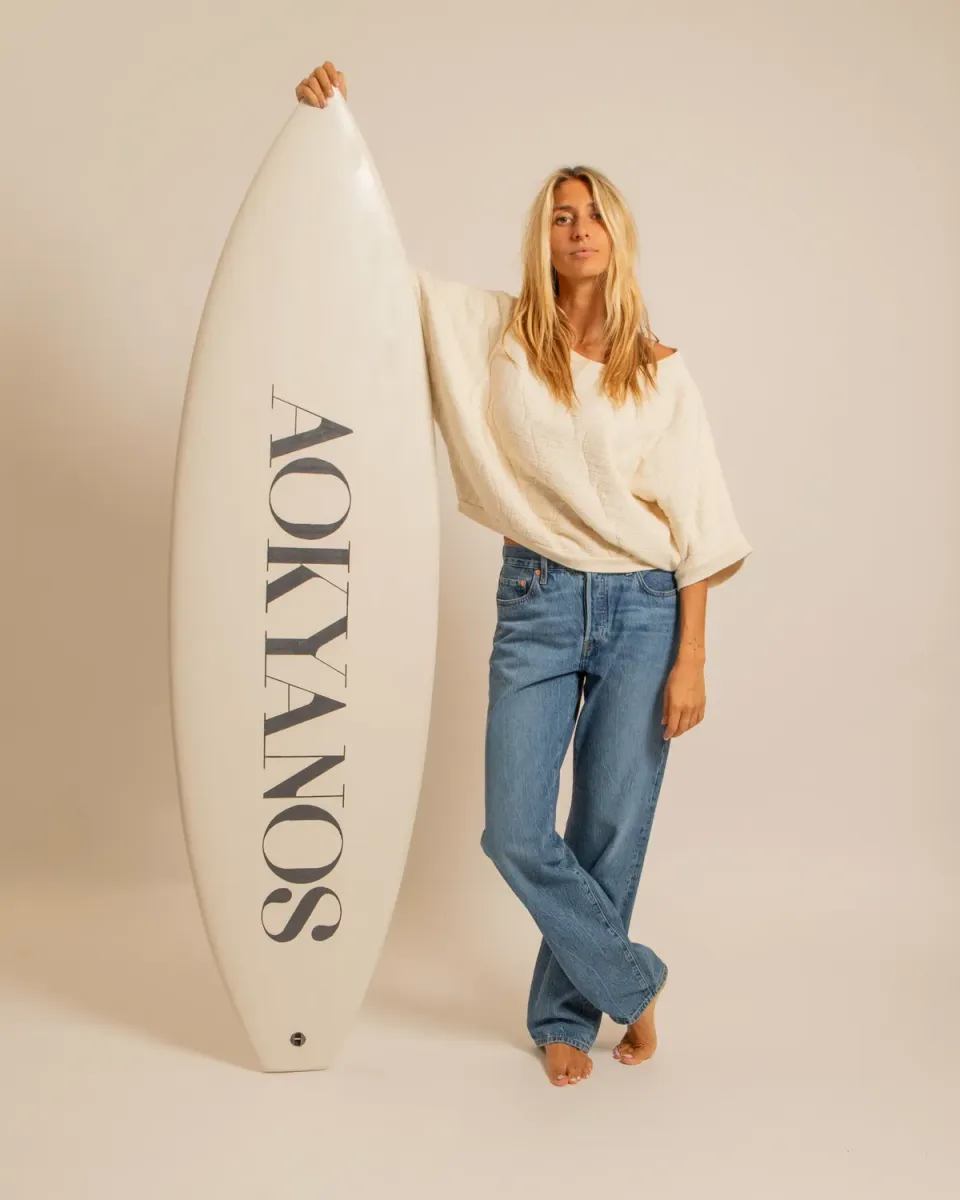 Aokyanos Seattle sweat 3/4 crème coton matelassé