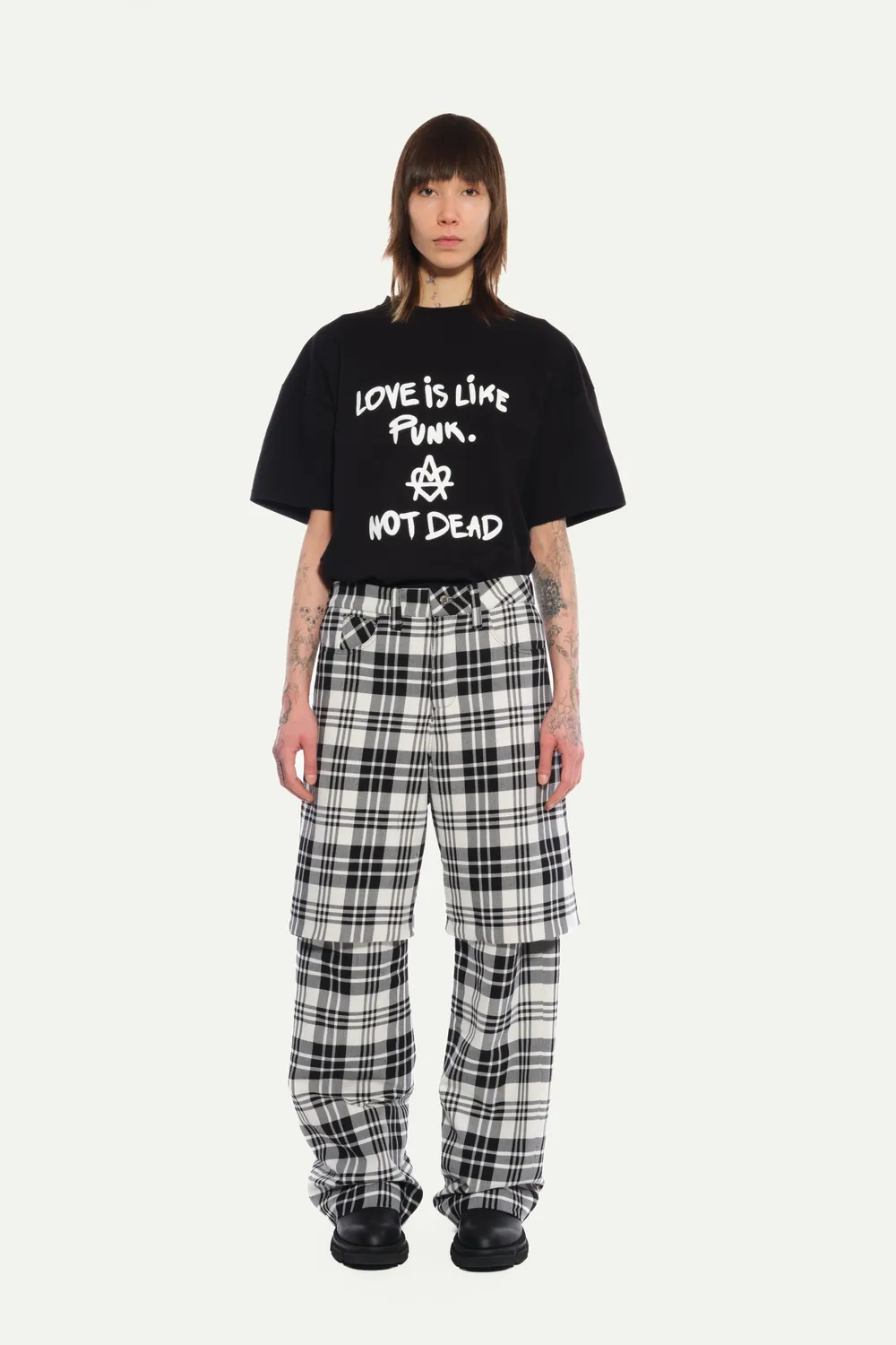 Jeanne Friot Tartan Double pantalon large M