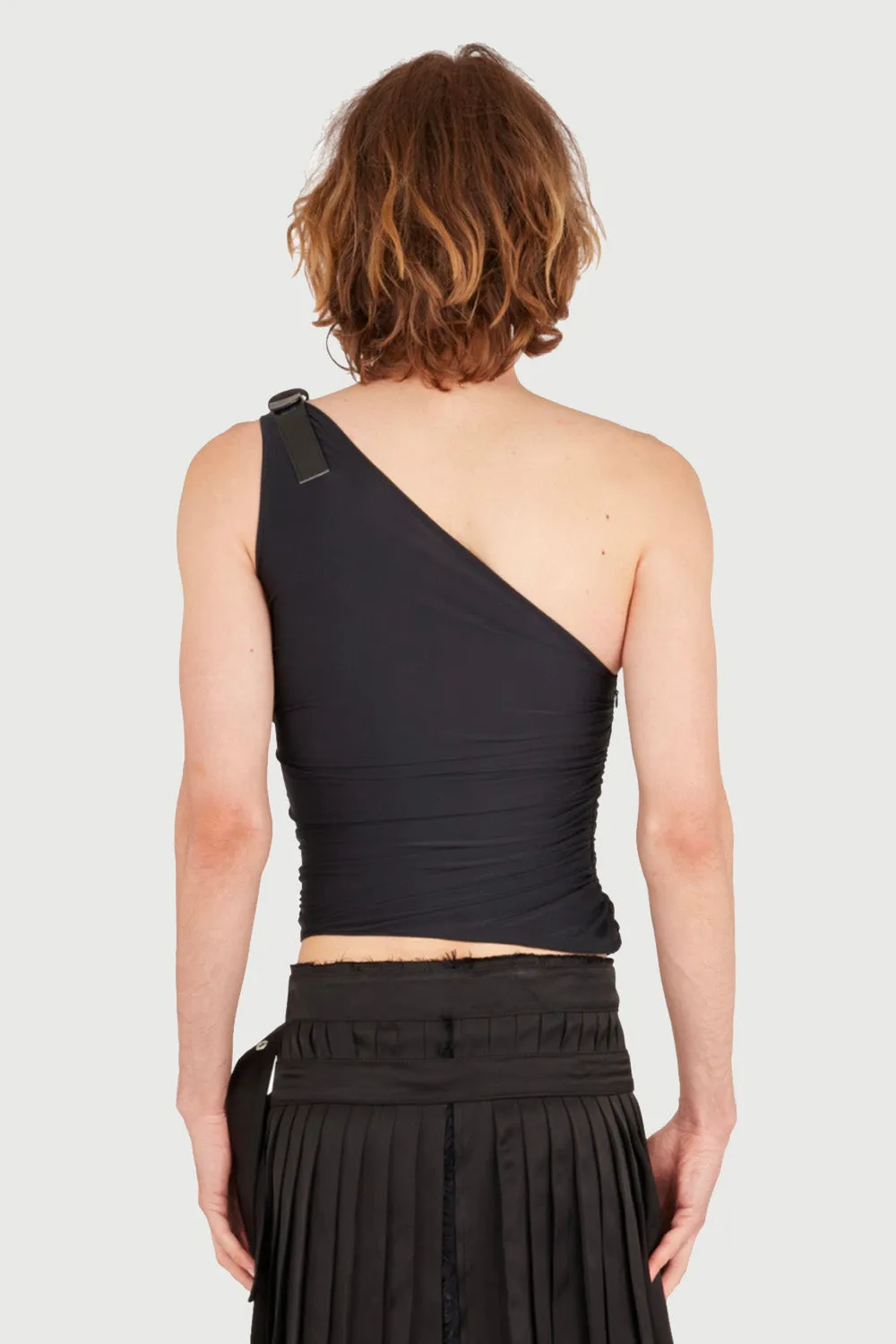 Jeanne Friot Black Pleats top noir plissé XS