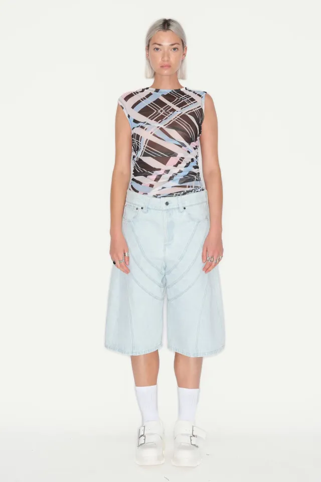 JEANNE FRIOT Armour Bermuda short jean upcyclé bleu