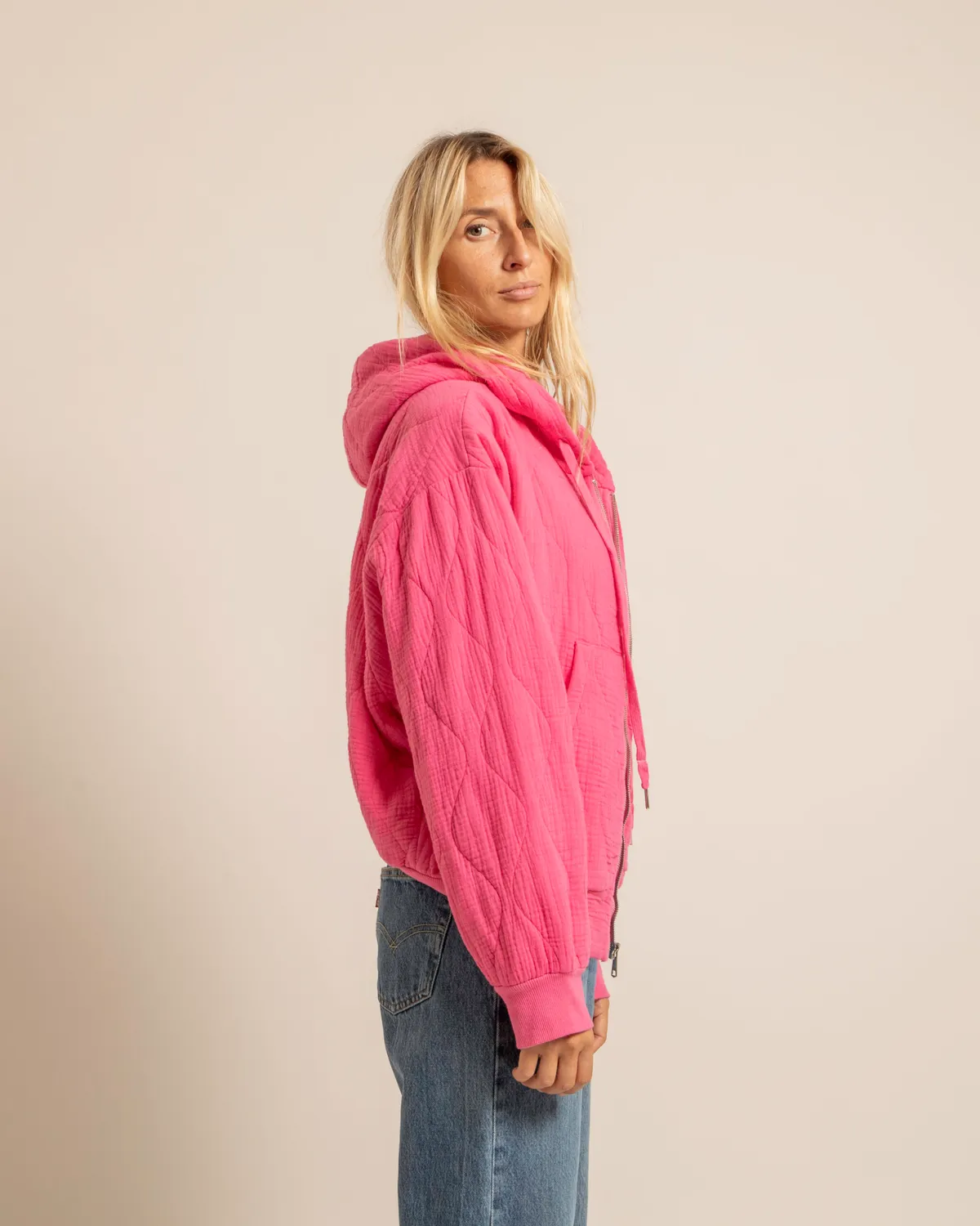 AOKYANOS Washington veste capuche fushia coton