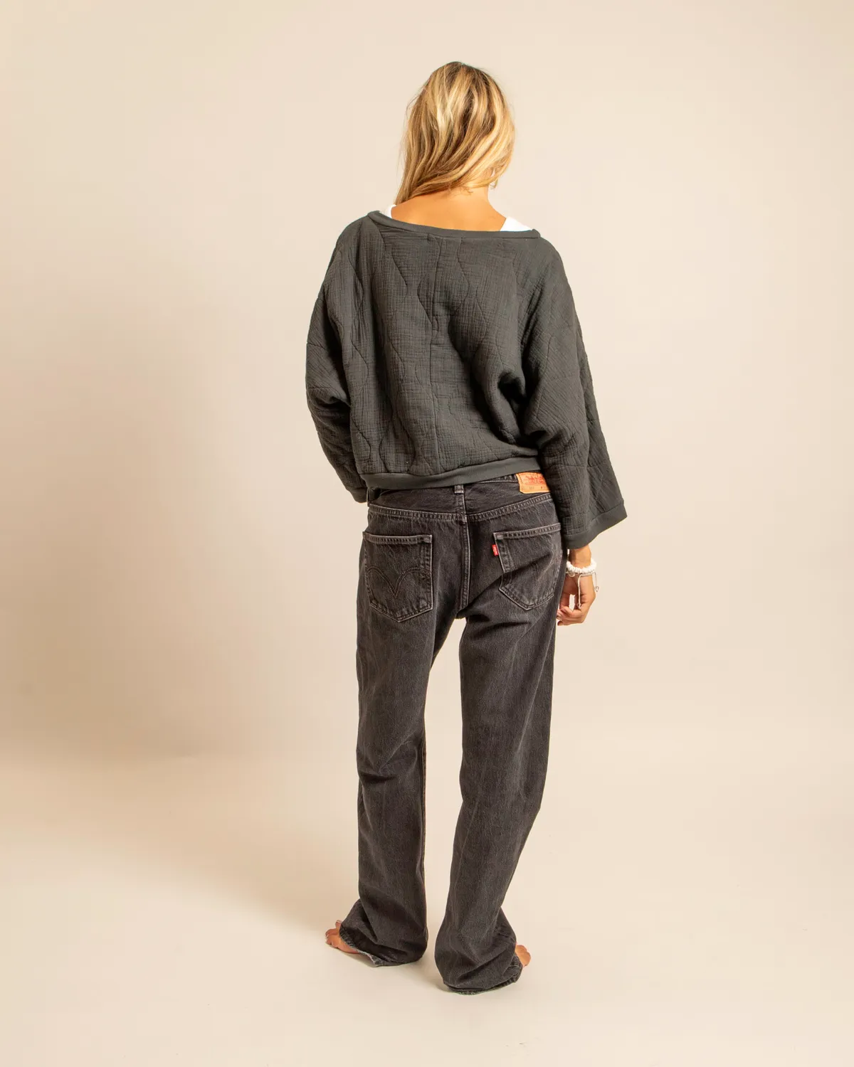 AOKYANOS Memphis sweat anthracite matelassé coton