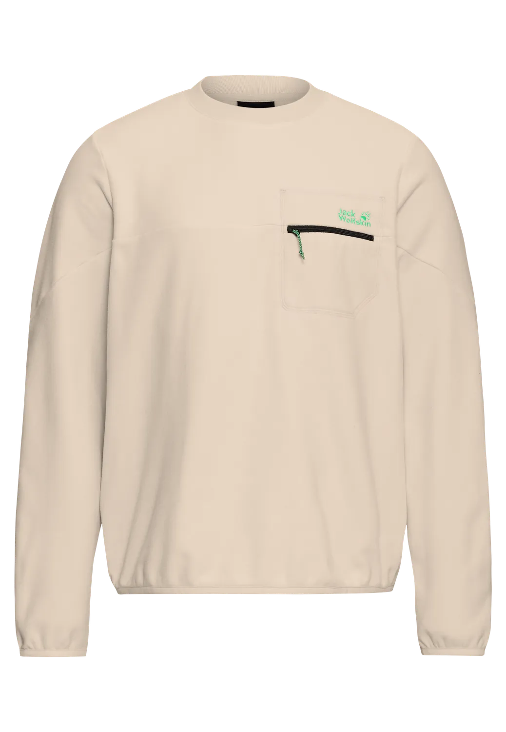 Jack Wolfskin Find the Wild sweat homme col rond poche zippée