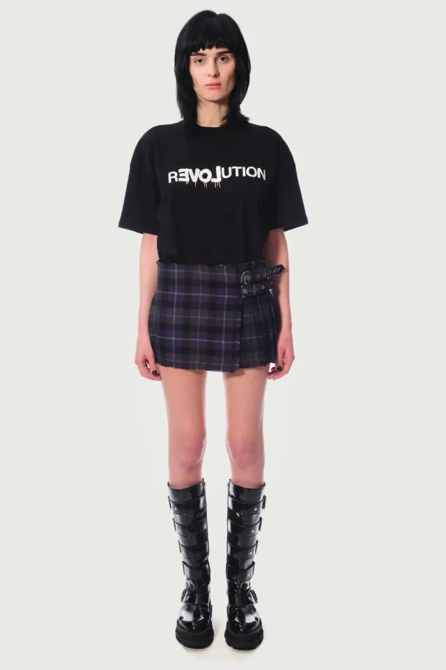 Jeanne Friot Mini Purple Kilt tartan violet