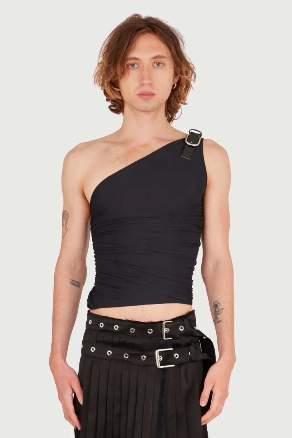 Jeanne Friot Black Pleats top noir plissé XS
