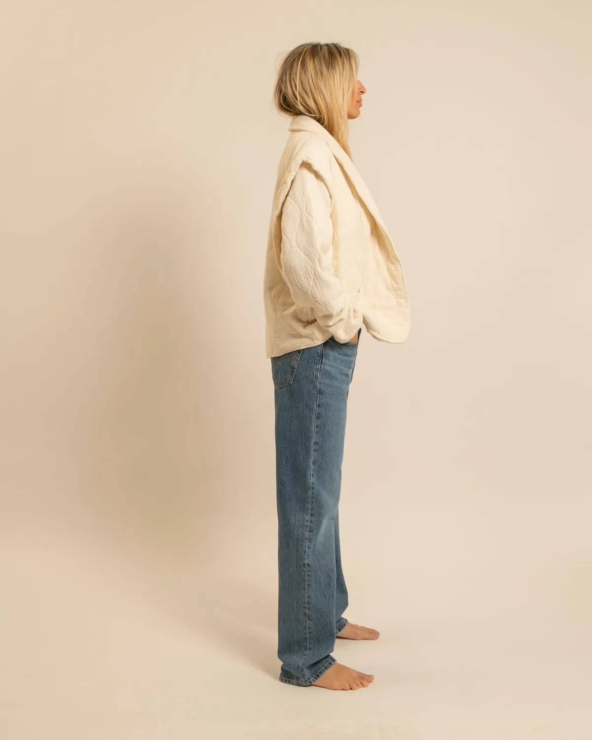 Aokyanos San Francisco Crème kimono coton matelassé
